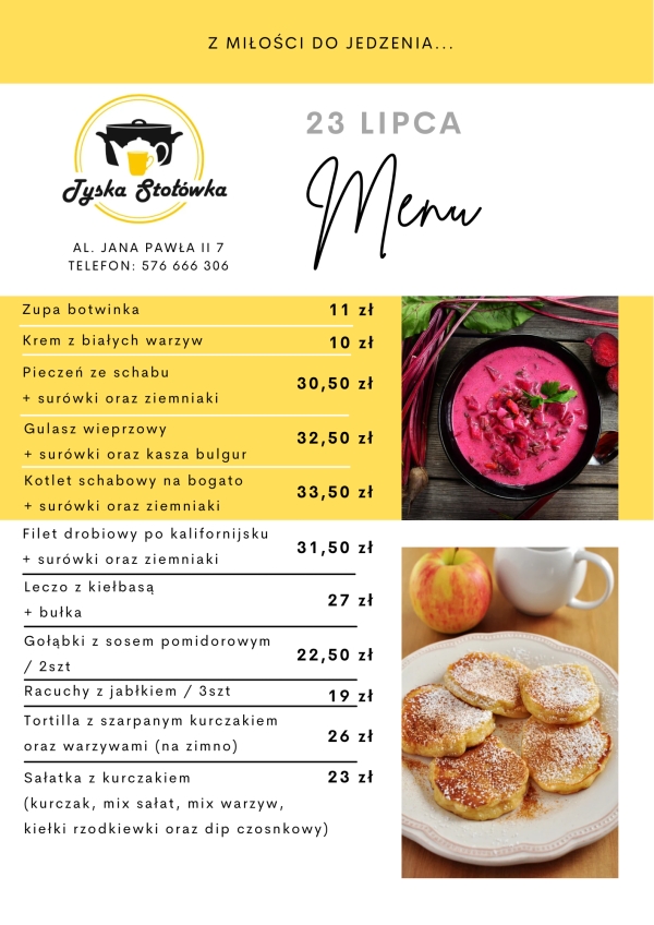 MENU LOKAL 1 AL. JANA PAWŁA II 7