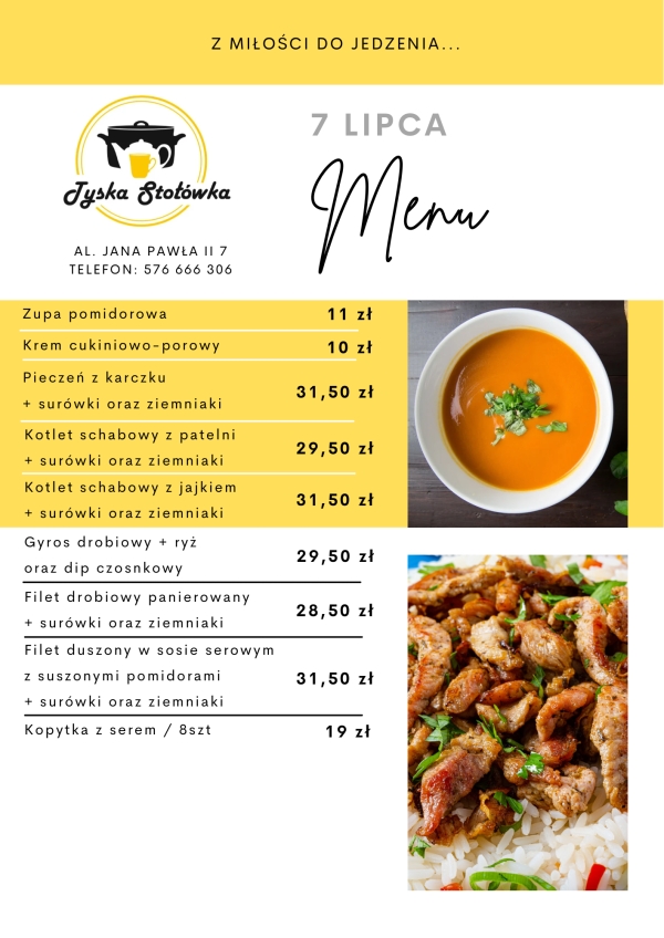 MENU LOKAL 1 AL. JANA PAWŁA II 7