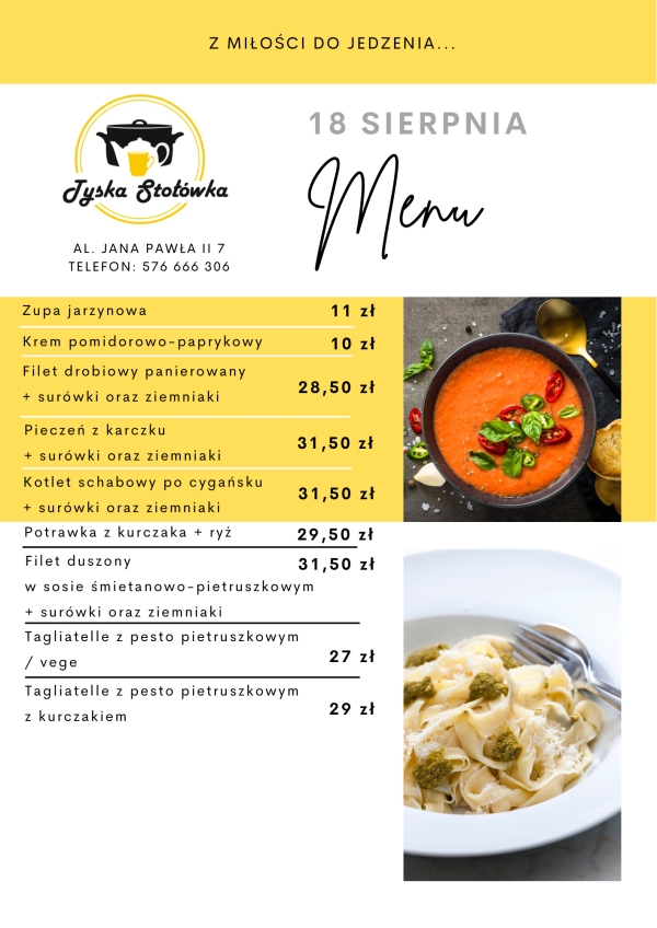 MENU LOKAL 1 AL. JANA PAWŁA II 7