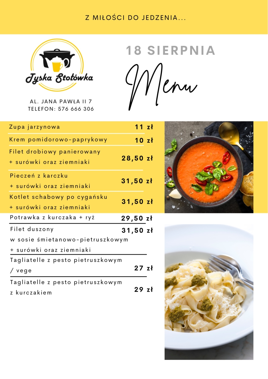 MENU LOKAL 1 AL. JANA PAWŁA II 7