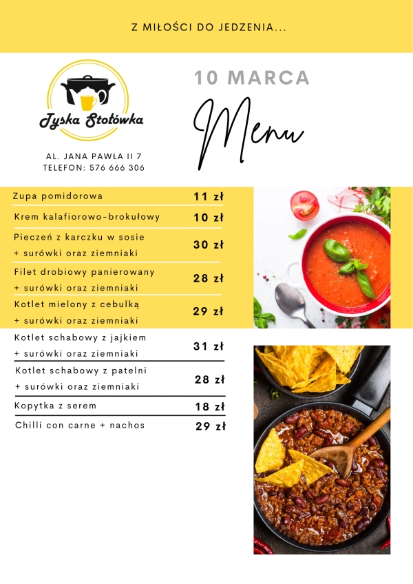 MENU LOKAL 1 AL. JANA PAWŁA II 7