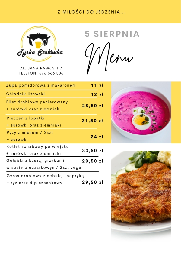 MENU LOKAL 1 AL. JANA PAWŁA II 7