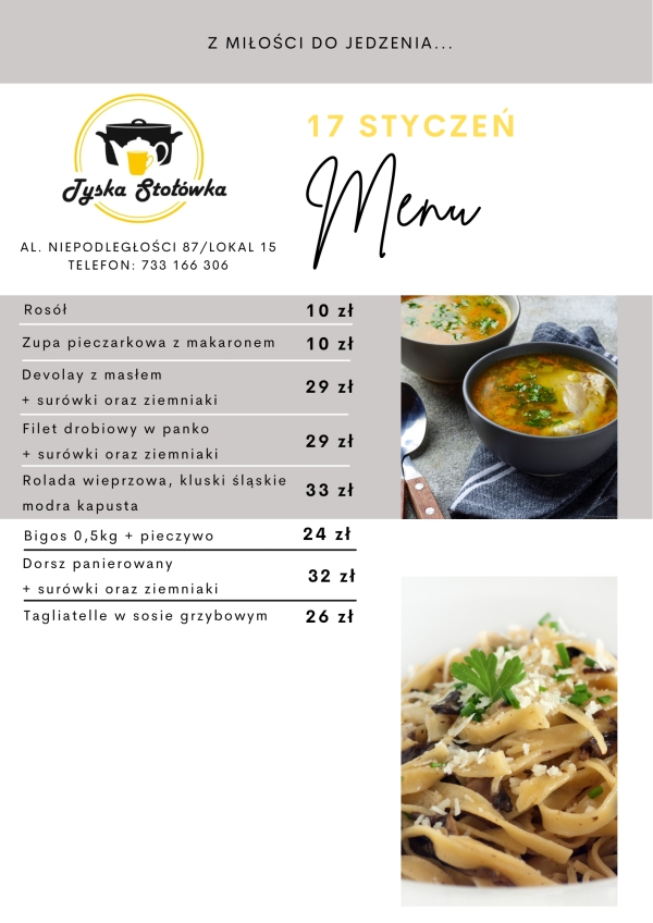 MENU LOKAL 2 AL. NIEPODLEGŁOŚCI 87/LOKAL 15