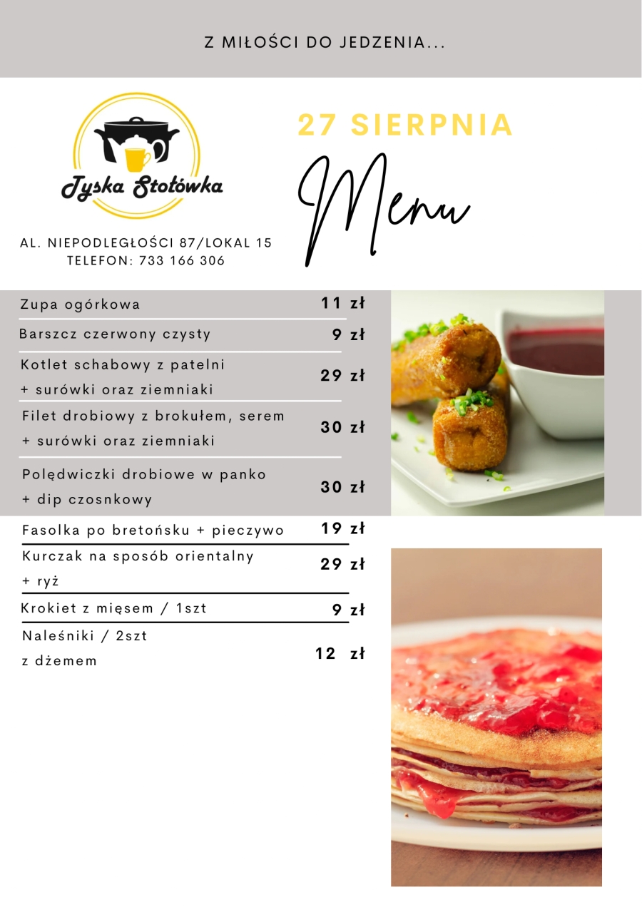 MENU LOKAL 2 AL. NIEPODLEGŁOŚCI 87/LOKAL 15