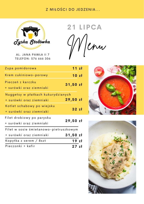 MENU LOKAL 1 AL. JANA PAWŁA II 7