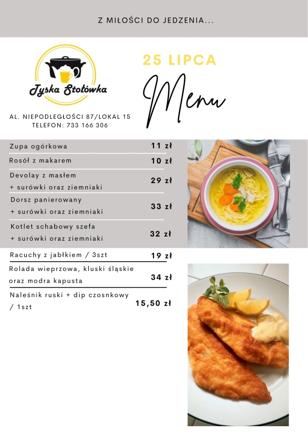 MENU LOKAL 2 AL. NIEPODLEGŁOŚCI 87/LOKAL 15