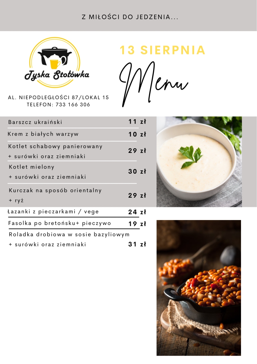 MENU LOKAL 2 AL. NIEPODLEGŁOŚCI 87/LOKAL 15