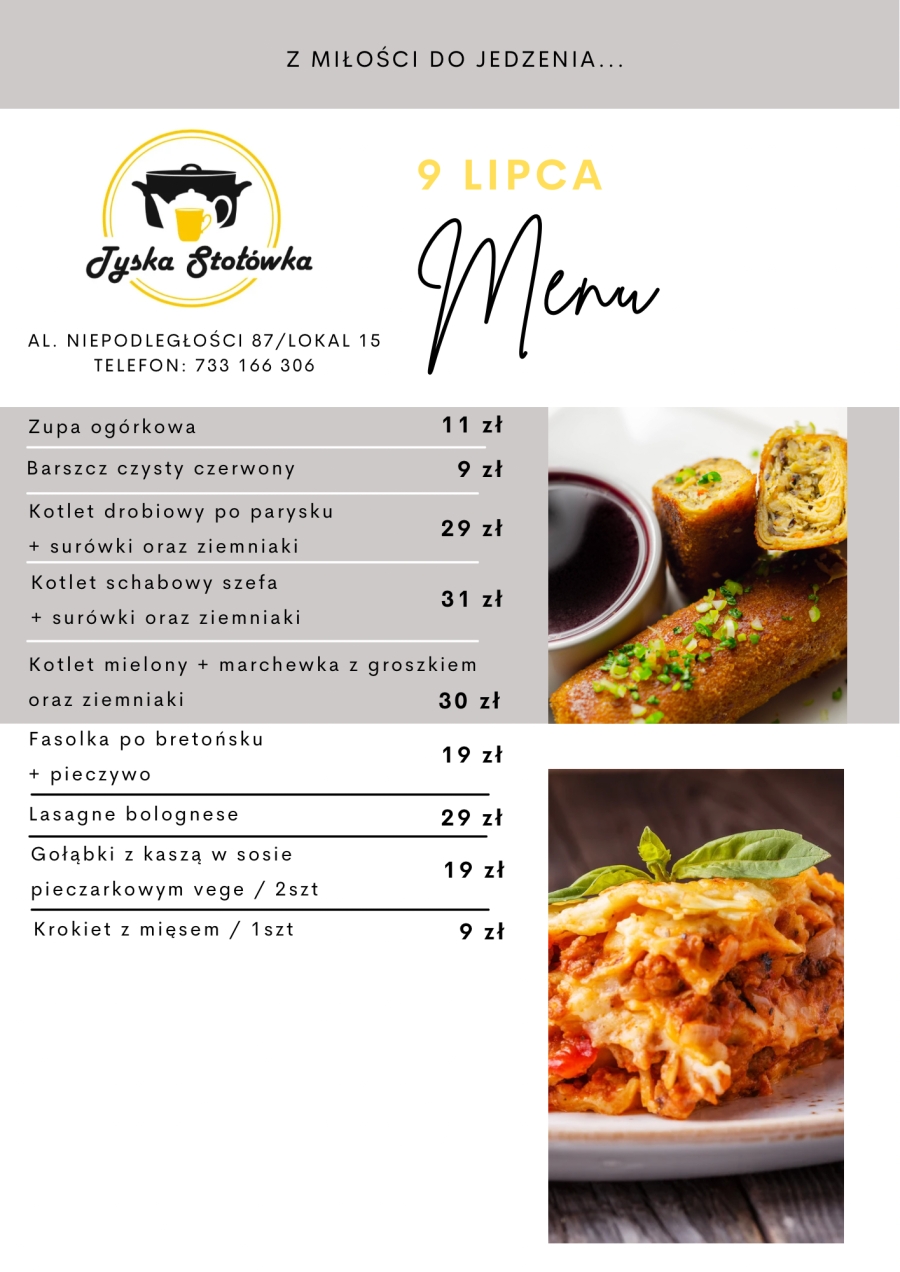 MENU LOKAL 2 AL. NIEPODLEGŁOŚCI 87/LOKAL 15