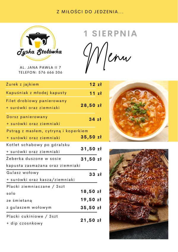 MENU LOKAL 1 AL. JANA PAWŁA II 7
