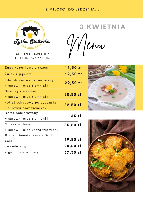 MENU AL. JANA PAWŁA II 7