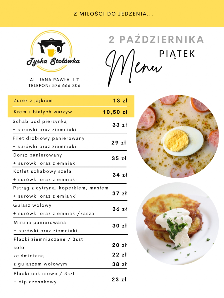 MENU AL. JANA PAWŁA II 7