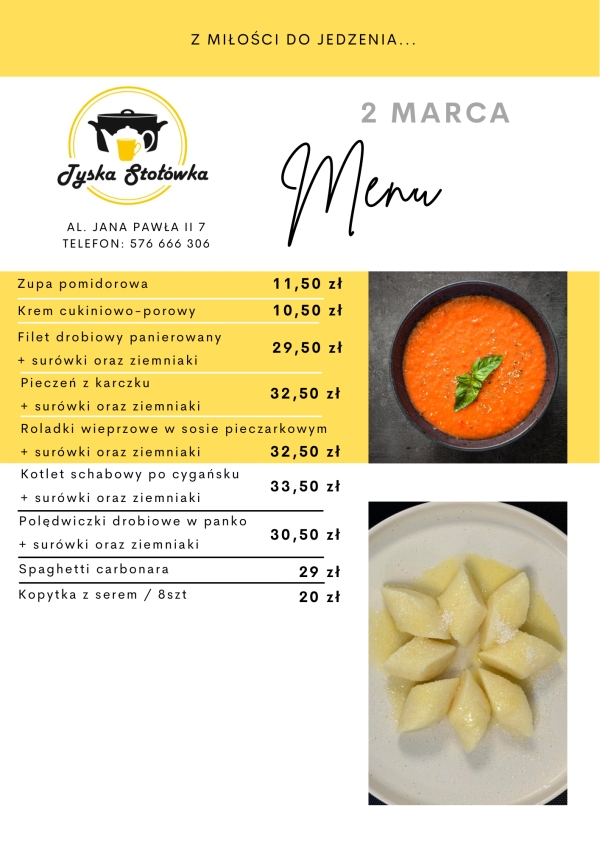 MENU LOKAL AL. JANA PAWŁA II 7