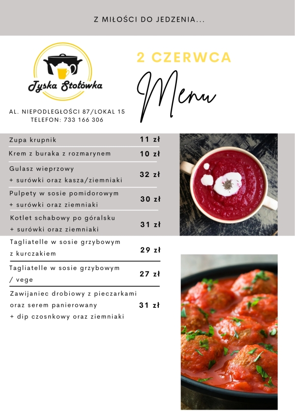 MENU LOKAL 2 Al. NIEPODLEGŁOŚCI 87/LOKAL 15