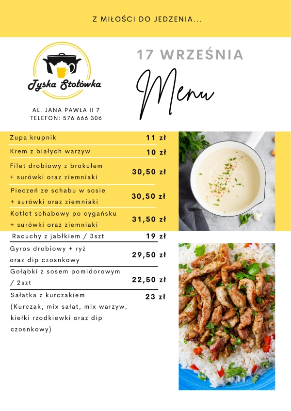 MENU LOKAL AL. JANA PAWŁA II 7