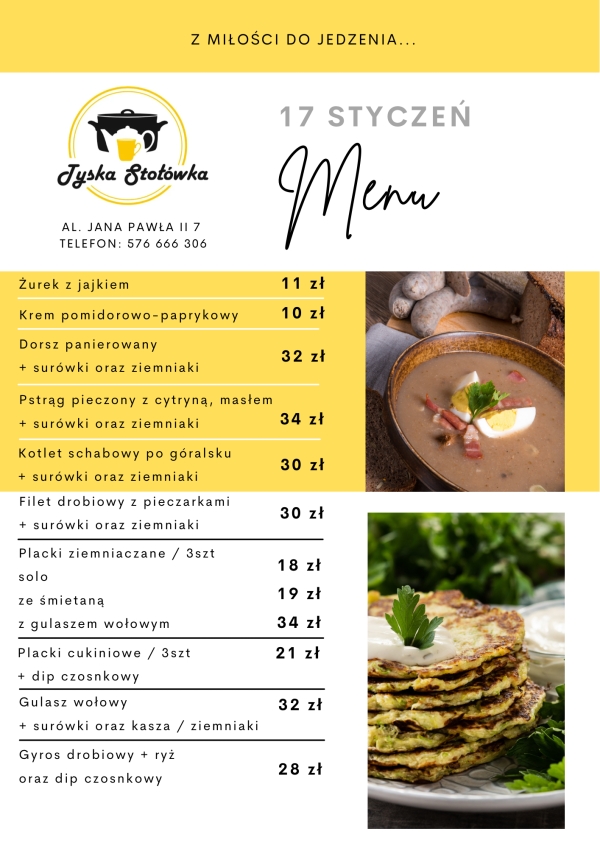 MENU LOKAL 1 AL. JANA PAWŁA II 7