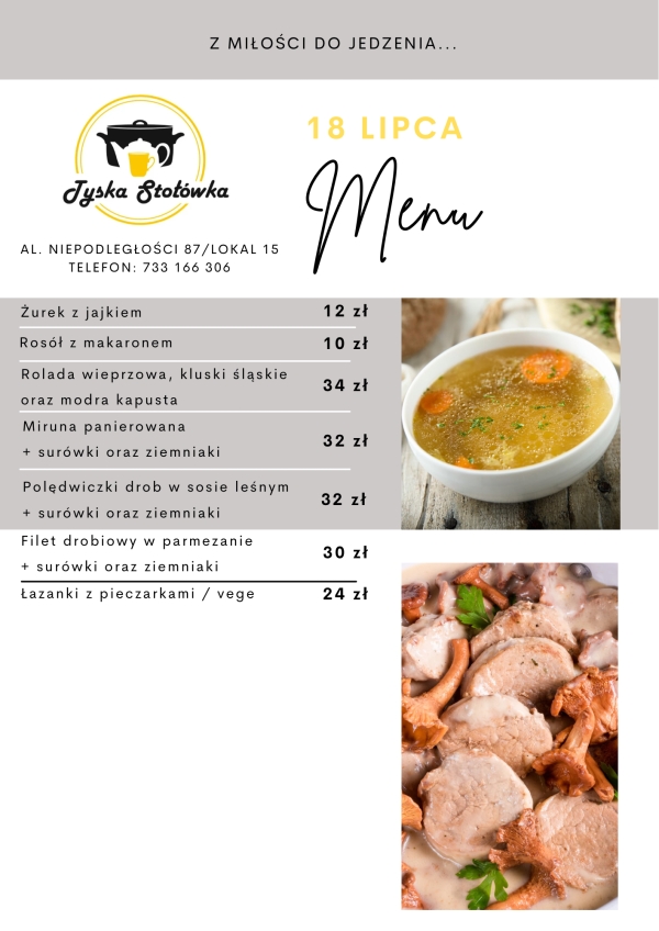 MENU LOKAL 2 AL. NIEPODLEGŁOŚCI 87/LOKAL 15