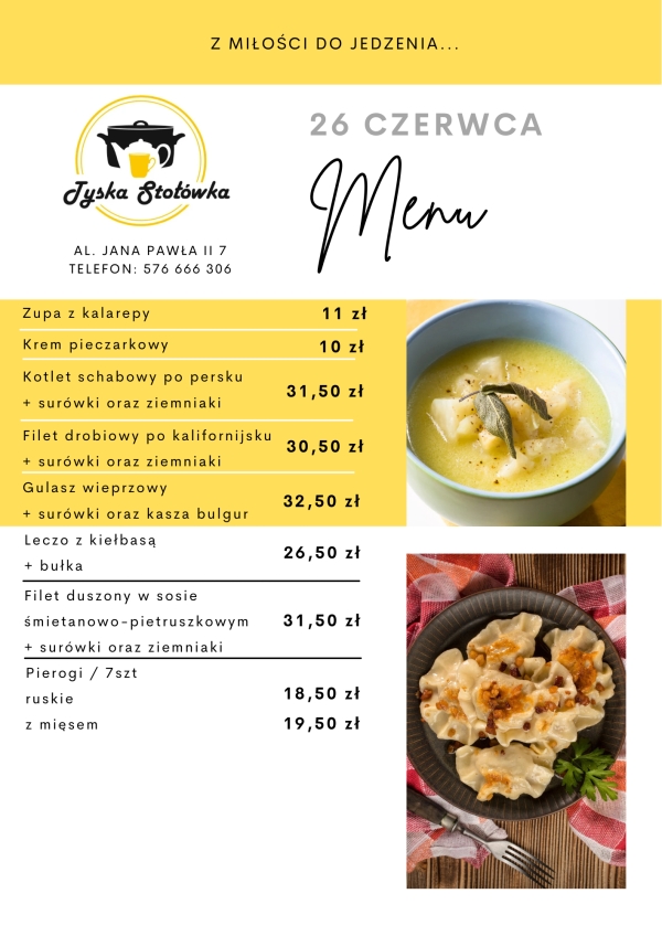 MENU LOKAL 1 AL. JANA PAWŁA II 7