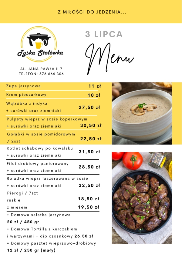 MENU LOKAL 1 AL. JANA PAWŁA II 7