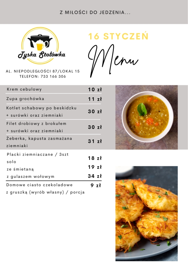 MENU LOKAL 2 AL. NIEPODLEGŁOŚCI 87/LOKAL 15