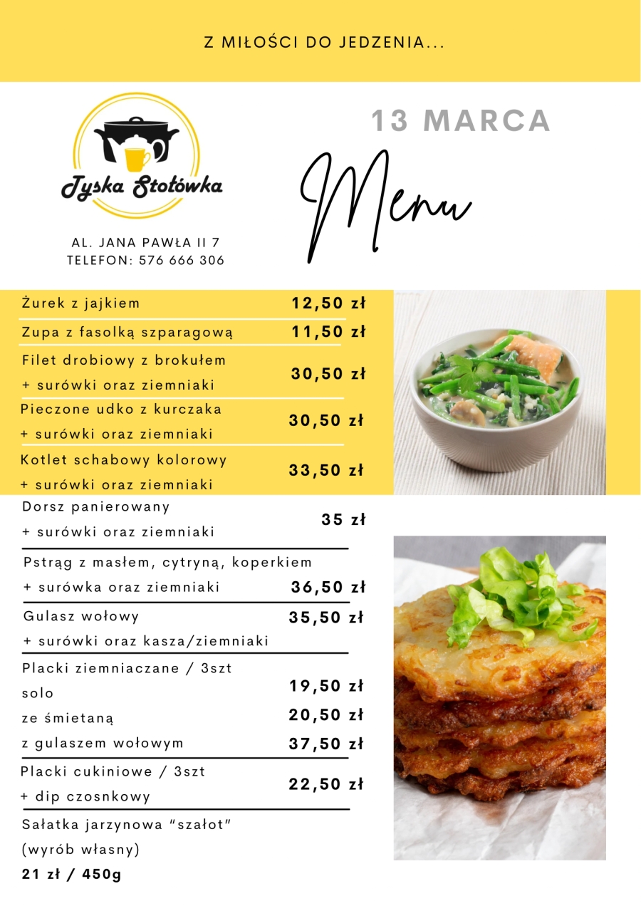 MENU AL. JANA PAWŁA II 7