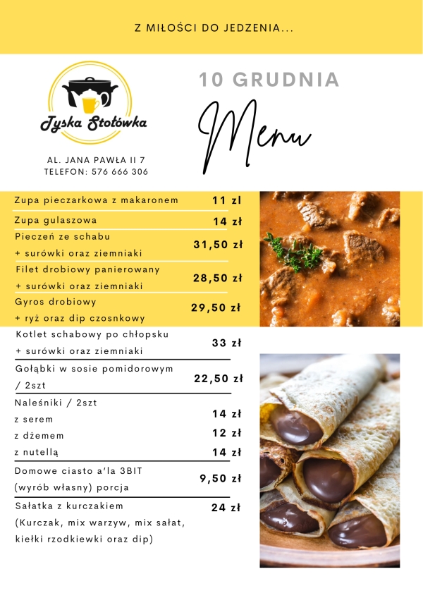 MENU LOKAL AL. JANA PAWŁA II 7