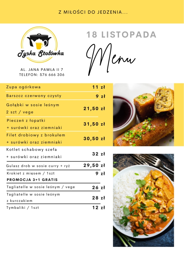 MENU LOKAL AL. JANA PAWŁA II 7