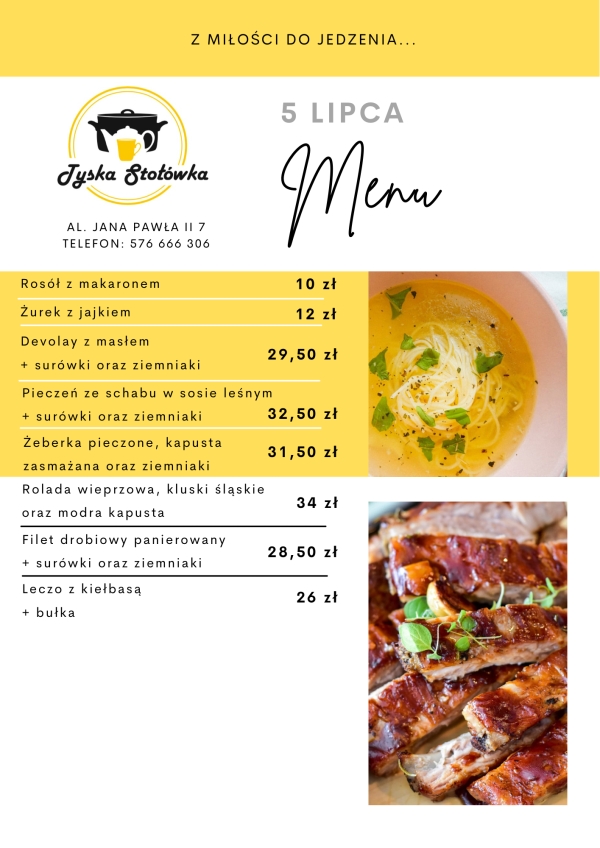 MENU LOKAL 1 AL. JANA PAWŁA II 7