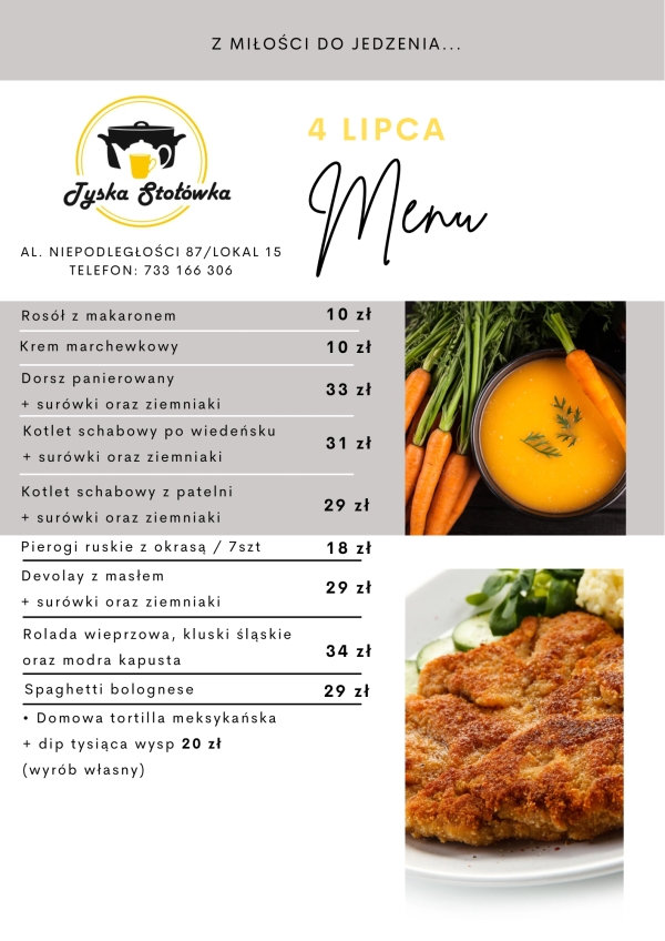 MENU LOKAL 2 AL. NIEPODLEGŁOŚCI 87/LOKAL 15