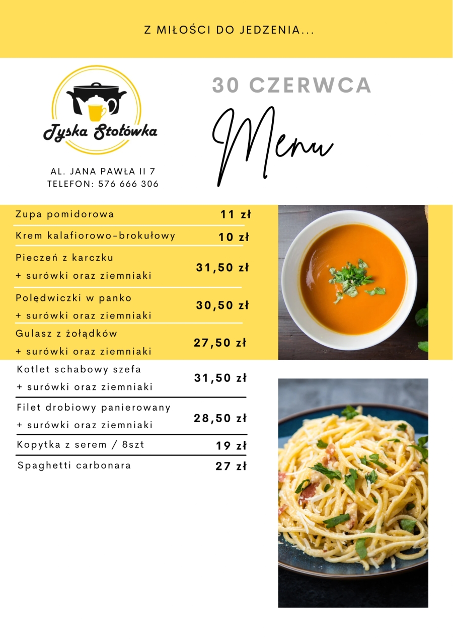 MENU LOKAL 1 AL. JANA PAWŁA II 7