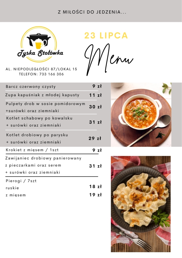 MENU LOKAL 2 AL. NIEPODLEGŁOŚCI 87/LOKAL 15