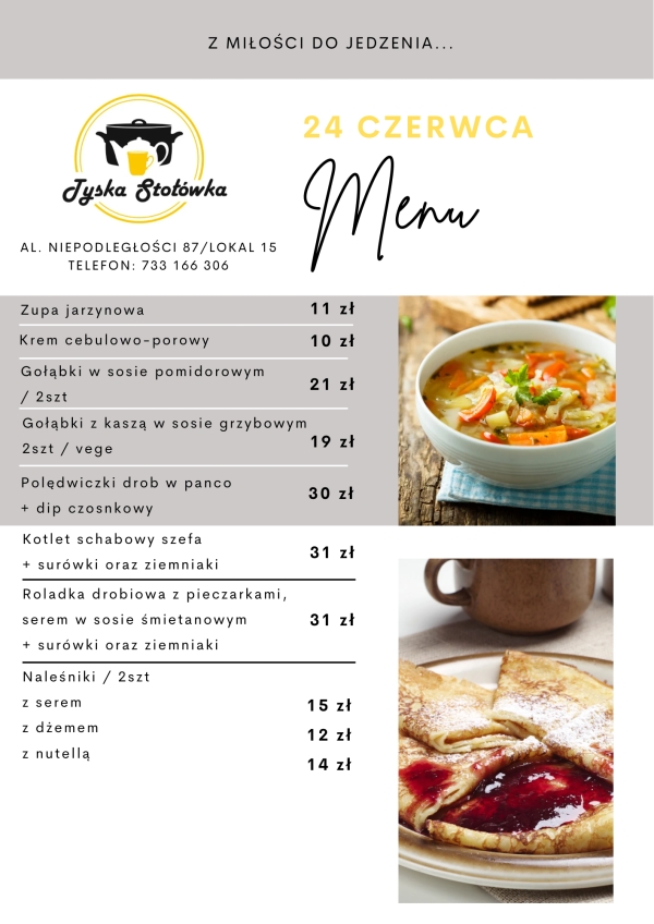 MENU LOKAL 2 AL. NIEPODLEGŁOŚCI 87/LOKAL 15