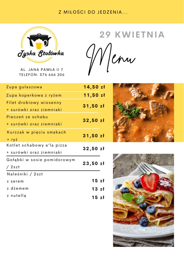 MENU AL. JANA PAWŁA II 7