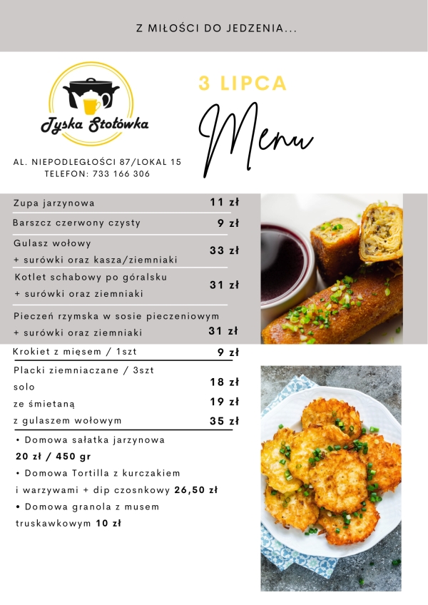 MENU LOKAL 2 AL. NIEPODLEGŁOŚCI 87/LOKAL 15