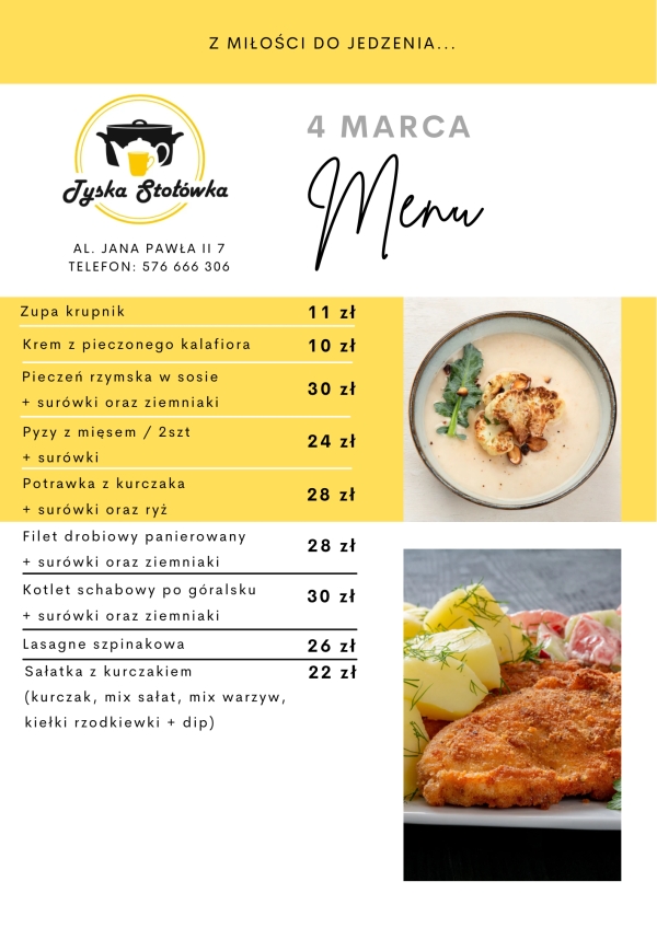 MENU LOKAL 1 AL. JANA PAWŁA II 7
