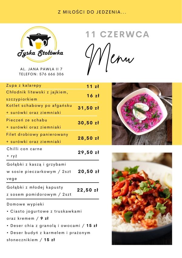 MENU LOKAL 1 AL. JANA PAWŁA II 7