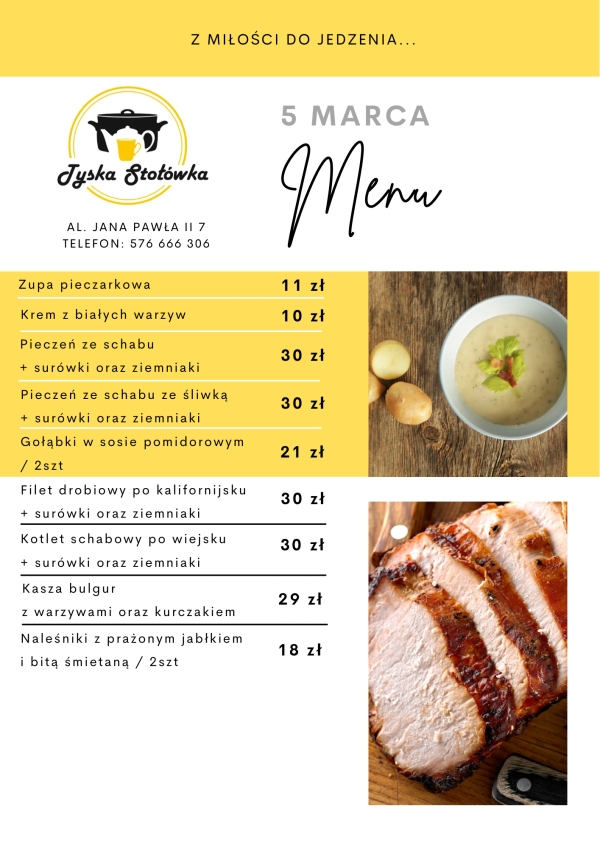 MENU LOKAL 1 AL. JANA PAWŁA II 7