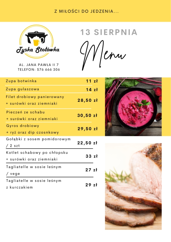 MENU LOKAL 1 AL. JANA PAWŁA II 7