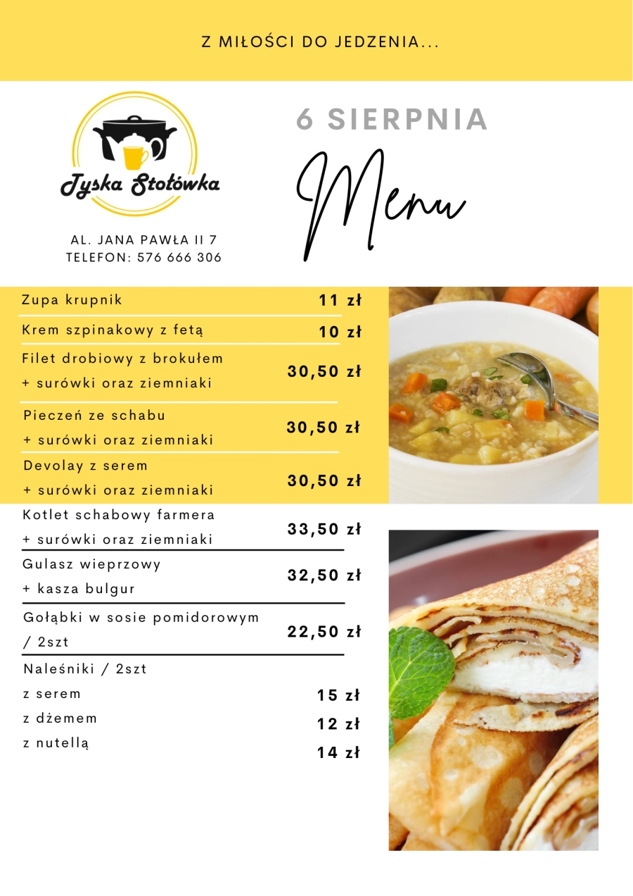 MENU LOKAL 1 AL. JANA PAWŁA II 7