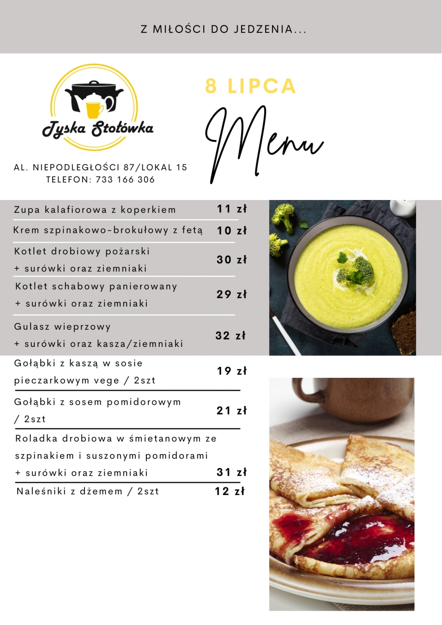MENU LOKAL 2 AL. NIEPODLEGŁOŚCI 87/LOKAL 15