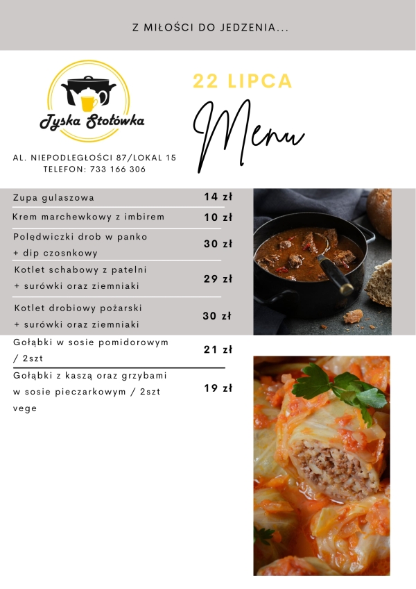 MENU LOKAL 2 AL. NIEPODLEGŁOŚCI 87/LOKAL 15