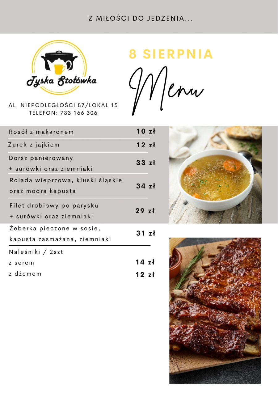 MENU LOKAL 2 AL. NIEPODLEGŁOŚCI 87/LOKAL 15