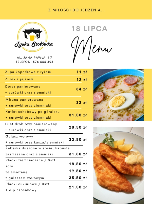 MENU LOKAL 1 AL. JANA PAWŁA II 7