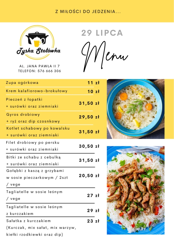 MENU LOKAL 1 AL. JANA PAWŁA II 7