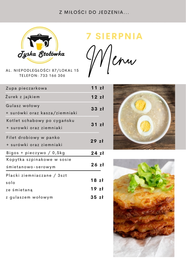 MENU LOKAL 2 Al. NIEPODLEGŁOŚCI 87/LOKAL 15