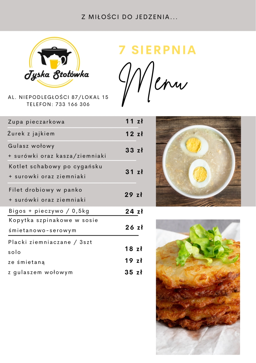 MENU LOKAL 2 Al. NIEPODLEGŁOŚCI 87/LOKAL 15