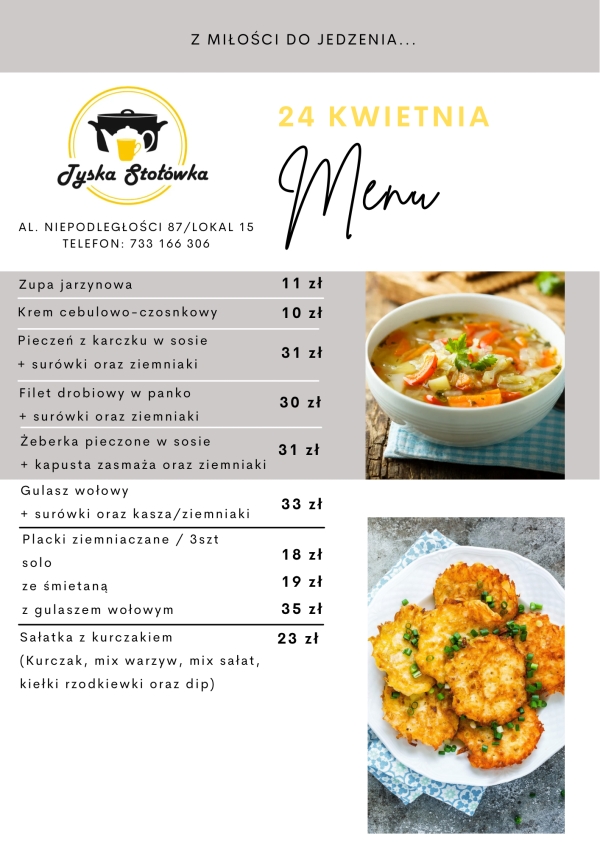 MENU LOKAL 2 Al. NIEPODLEGŁOŚCI 87/LOKAL 15