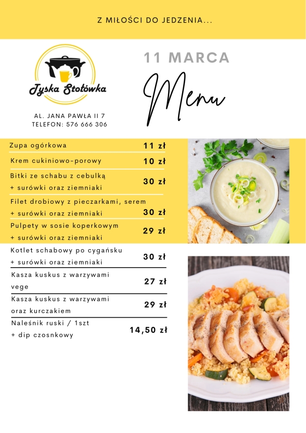MENU LOKAL 1 AL. JANA PAWŁA II 7