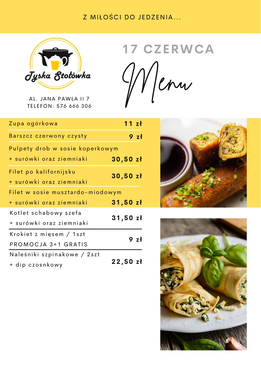 MENU LOKAL 1 AL. JANA PAWŁA II 7