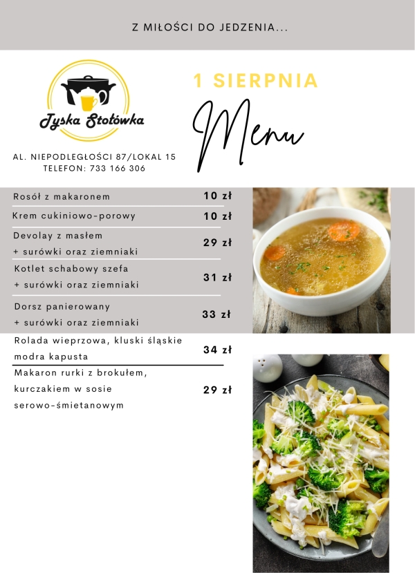 MENU LOKAL 2 AL. NIEPODLEGŁOŚCI 87/LOKAL 15
