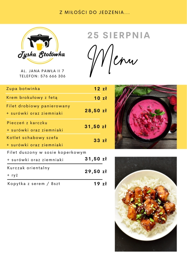 MENU LOKAL 1 AL. JANA PAWŁA II 7